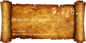 Huszti Ágnes névjegykártya